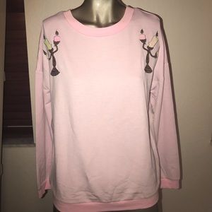 Disney Pink Long Sleeve Tee with Candle Design